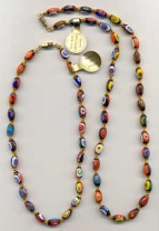 Millefiori, 24 Inch, Oval Bead Necklace